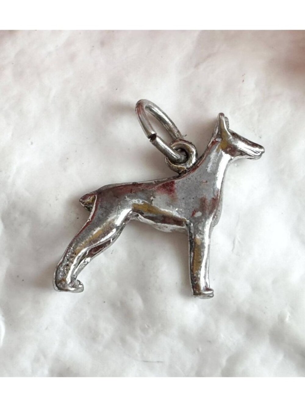 Doberman Pinscher Dog Dainty Sterling Silver 925 Vintage Pendant | Charm